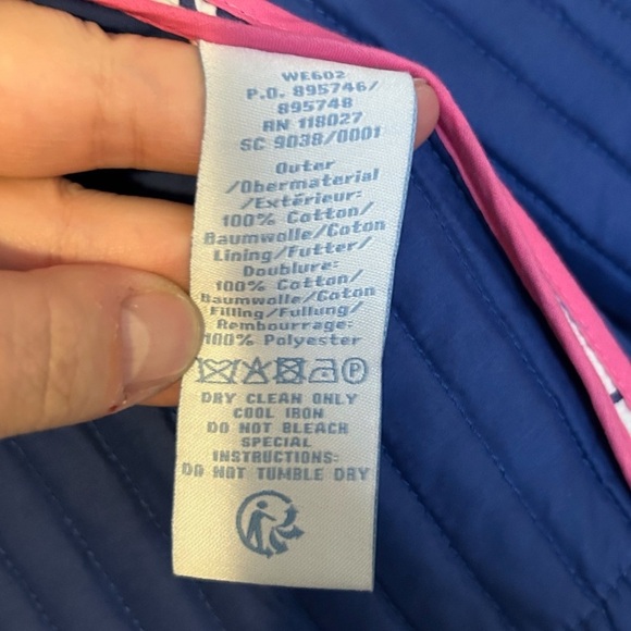 Boden Quilted Open Front Blue and White Jacket Size 2 - Picture 4 of 6